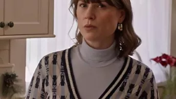 Knitted Fabric Cardigan worn by Kate Cooper (Meghan Heffern) as seen in Merry Christmas, Ted Cooper!