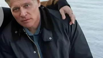 The Waterfront 2025 Holt McCallany Black Jacket worn by Harlan Buckley (Holt McCallany) in The Waterfront (S01)