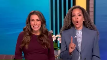 Golden Goose Brooch Detail Cropped Jacket worn by Sunny Hostin as seen in The View on November 4, 2025