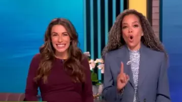 Golden Goose Brooch Detail Cropped Jacket worn by Sunny Hostin as seen in The View on November 4, 2025
