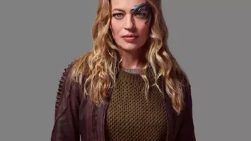 Star Trek Picard Jeri Ryan Blouson en cuir marron