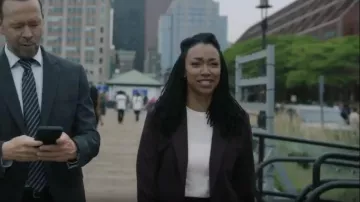 Theory Slim Fit Stretch Wool Blazer worn by Det. Lena Silver (Sonequa Martin-Green) as seen in Boston Blue (S01E03)