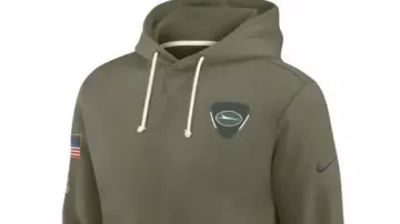 Sudadera con capucha Salute To Service Sideline de los New York Jets 2025 usada por Mark Sanchez en la camiseta de juego Salute to Service de los New York Giants de Nike en oliva - Landon Collins