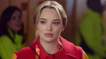 A Bills Love Story Coat worn by Alana Higman as seen in Holiday Touchdown: A Bills Love Story