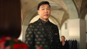 Paisley & Gray Grosvenor Peak Tux Jacket worn by Nicholas (Joel Kim Booster) as seen in Loot (S03E05)