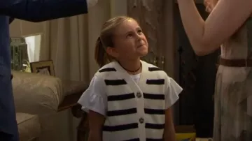 Zara Striped Knit Vest worn by Beth Spencer (Jordyn Lynn Ariza) as seen in The Bold and the Beautiful on October 27, 2025