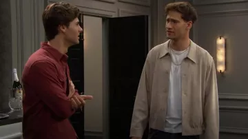 Simkhai Archibald Shirt Jacket in Natural Linen worn by Deke ( Harrison Cone) as seen in The Bold and the Beautiful on October 31, 2025