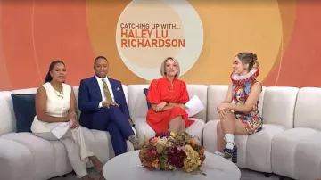 Miu Miu Canvas Polka Dot Platform Mary Janes worn by Haley Lu Richardson as seen in Today on November 4, 2025