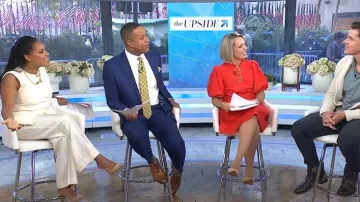 Pantalon large J. Crew Essential porté par Sheinelle Jones comme on le voit dans Today le 4 novembre 2025