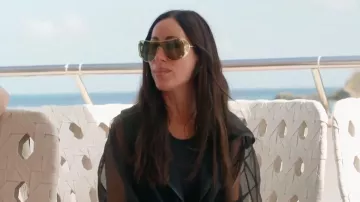 Lunettes de soleil Emilio Pucci Gold Shield portées par Angie Katsanevas comme on le voit dans The Real Housewives of Salt Lake City (S06E08)