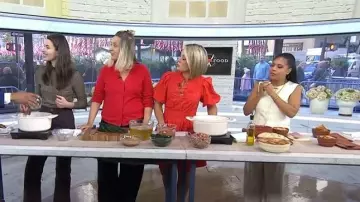 Veronica Beard Nate Plaid Mock Neck Long Sleeve Top worn by Clare De Boer as seen in Today on November 4, 2025