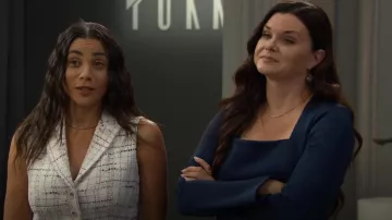 Bcbg Belted Sheath Minidress in Indigo worn by Katie Logan (Heather Tom) as seen in The Bold and the Beautiful on October 31, 2025