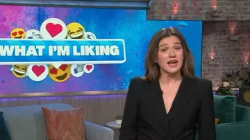 McQueen Gathered Side Fitted Wool Blazer worn by Kelly Clarkson as seen in The Kelly Clarkson Show on November 3, 2025