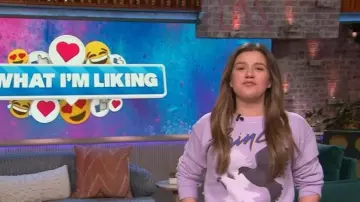 Madeworn Prince Sweatshirt worn by Kelly Clarkson as seen in The Kelly Clarkson Show on November 4, 2025