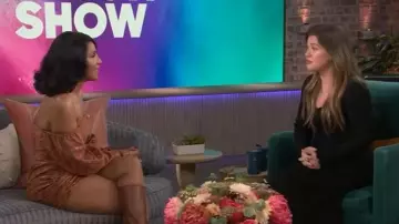 Michael Costello Hudson Mini Dress worn by Toni Braxton in The Kelly Clarkson Show on November 5, 2025