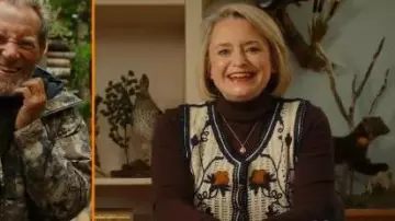 Verdusa Sweater Vest Button Front V Neck Sleeveless Croche worn by Michelle Nolden as seen in Hudson & Rex (S08E05)