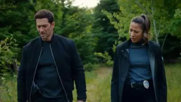 Allsaints Bardsley Bomber Jacket worn by Mark Hudson (Luke Roberts) as seen in Hudson & Rex (S08E05)