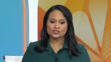 Chaqueta Hobbs Scarlett con botones en la parte delantera usada por Kristen Welker como se ve en Today el 5 de noviembre de 2025