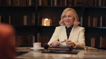 Dolce & Gabbana Polka Dot Blouse worn by Liberty Ronson (Naomi Watts) as seen in All's Fair (S01E01)