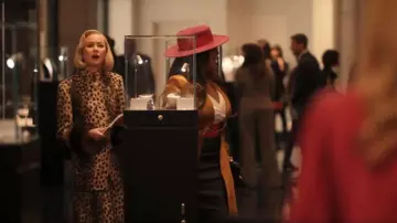 Valentino Garavani Leopard Faux Fur Cuff Caban Jacket worn by Liberty Ronson (Naomi Watts) as seen in All's Fair (S01E02)