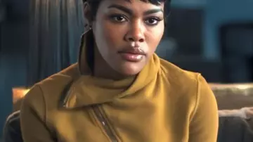 All’s Fair S01 Milan Asymmetric Yellow Sweatshirt worn by Milan (Teyana Taylor) as seen in All's Fair (S01)