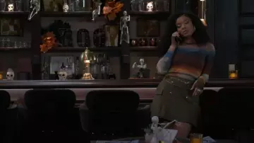AFRM Kaylee Top in Ocean Ombre worn by Eva Thomas (Ambyr Michelle) as seen in Beyond the Gates (S01E158)