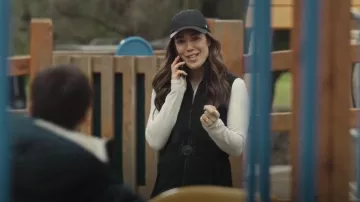 Guess Cassandra Vest worn by Sarah Larsen (Melanie Vallejo) as seen in All Her Fault (S01E01)