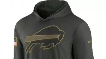 Sudadera con capucha usada por Josh Allen Buffalo Bills 2025 Saludo al servicio
