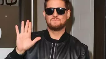 Black Leather Jacket worn by Michael Bublé in Michael Bublé Live with Kelly and Mark