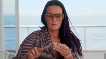 Saint Laurent Rectangle Frame Sunglasses worn by Lisa Barlow as seen in The Real Housewives of Salt Lake City (S06E08)