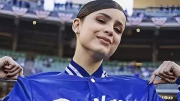 Dodgers Jacket worn by Sofia Carson in Sofia Carson-OUR NATIONAL ANTHEM