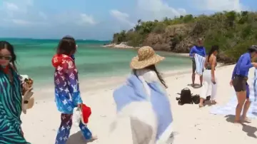 Louis Vuitton Sunset Monogram Trousers worn by Bronwyn Newport as seen in The Real Housewives of Salt Lake City (S06E08)