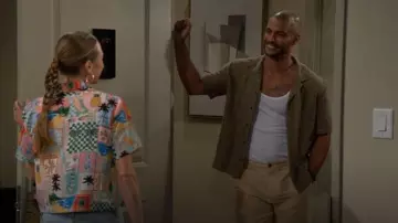 Banana Republic Relaxed-Fit Crochet Resort Shirt in Green worn by Holden Novak (Nathan Owens) as seen in The Young and the Restless on November 4, 2025