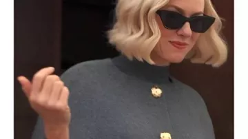 All’s Fair S01 Naomi Watts Grey Cape Coat worn by Naomi Watts in All's Fair