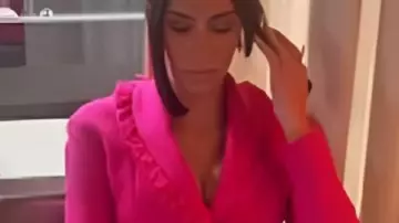 All’s Fair S01 Kim Kardashian Pink Fringe Jacket worn by Kim Kardashian in All's Fair