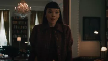 L'agence Tweed Check Puff Sleeve Jacket worn by Alexandra Costello as seen in Elsbeth (S03E05)