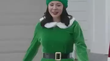 Christmas On Duty 2025 Blair Birch Elf Costume worn by Blair Birch (Janel Parrish) as seen in Christmas on Duty