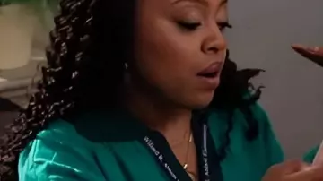 Green Check Contrast Polo Sweater worn by Janine Teagues (Quinta Brunson) as seen in Abbott Elementary (S05E02)