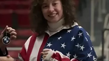 CHRISTY 2025 American Flag Jacket worn by Christy Martin (Sydney Sweeney) as seen in Christy