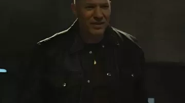 Power Book IV Force Tommy Egan Black Leather Trucker Jacket worn by Tommy Egan (Joseph Sikora) in Power Book IV: Force (S03)