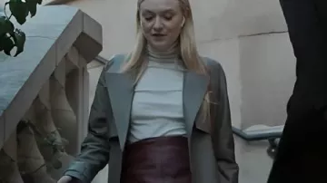All Her Fault 2025 Dakota Fanning Brown Leather Coat worn by Jenny Kaminski (Dakota Fanning) in All Her Fault (S01)