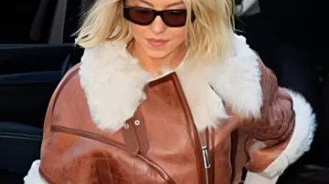 Shearling Jacket worn by Sydney Sweeney in New York City