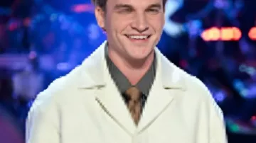 The Voice Season 28 Aiden Ross White Textured Overshirt as seen in The Voice (S28)