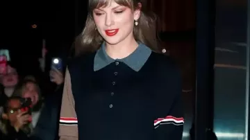 Taylor Swift NYC 2025 Stripe Detail Polo Shirt in NYU's 2022 Commencement Speaker Taylor Swift