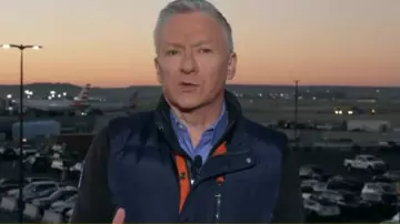 Orvis Essex Down Vest worn by Tom Costello as seen in Today on November 6, 2025