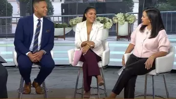 Cinq a Sept Millicent Cardigan worn by Laura Jarrett as seen in Today on November 6, 2025