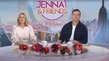 Lela Rose Herringbone Jacquard Knit Dolman Dress worn by Jenna Bush Hager as seen in Today with Jenna & Friends on November 6, 2025