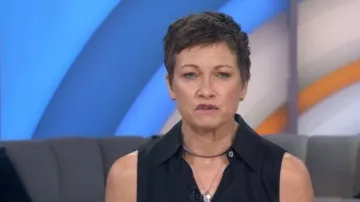 Vince Silk Bias-Cut Sleeveless Shirt worn by Stephanie Gosk as seen in Today on  November 7, 2025