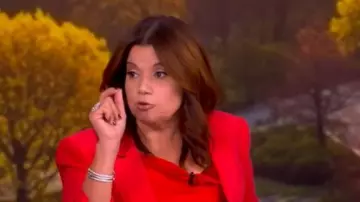 Cinq a Sept Marta Cami worn by Ana Navarro as seen in The View on  November 7, 2025