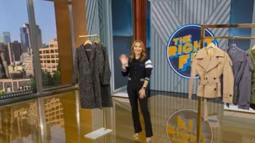 Sandro Ashton Varsity Cardigan porté par Lori Bergamotto tel qu’on le voit dans Good Morning America le 7 novembre 2025
